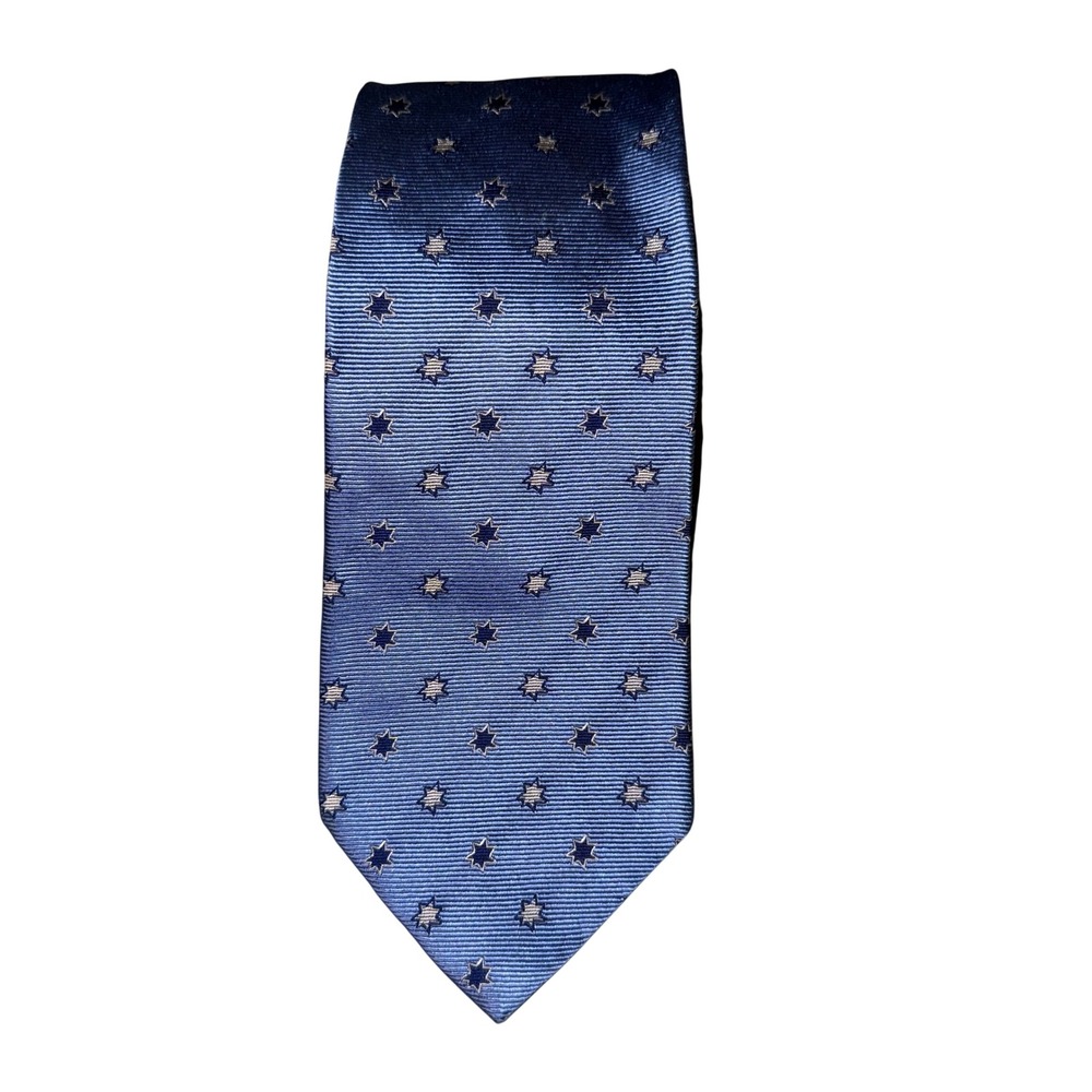 Brooks Brothers Necktie OS Blue Silk Star Pattern Limited Edition NCCRA Tie